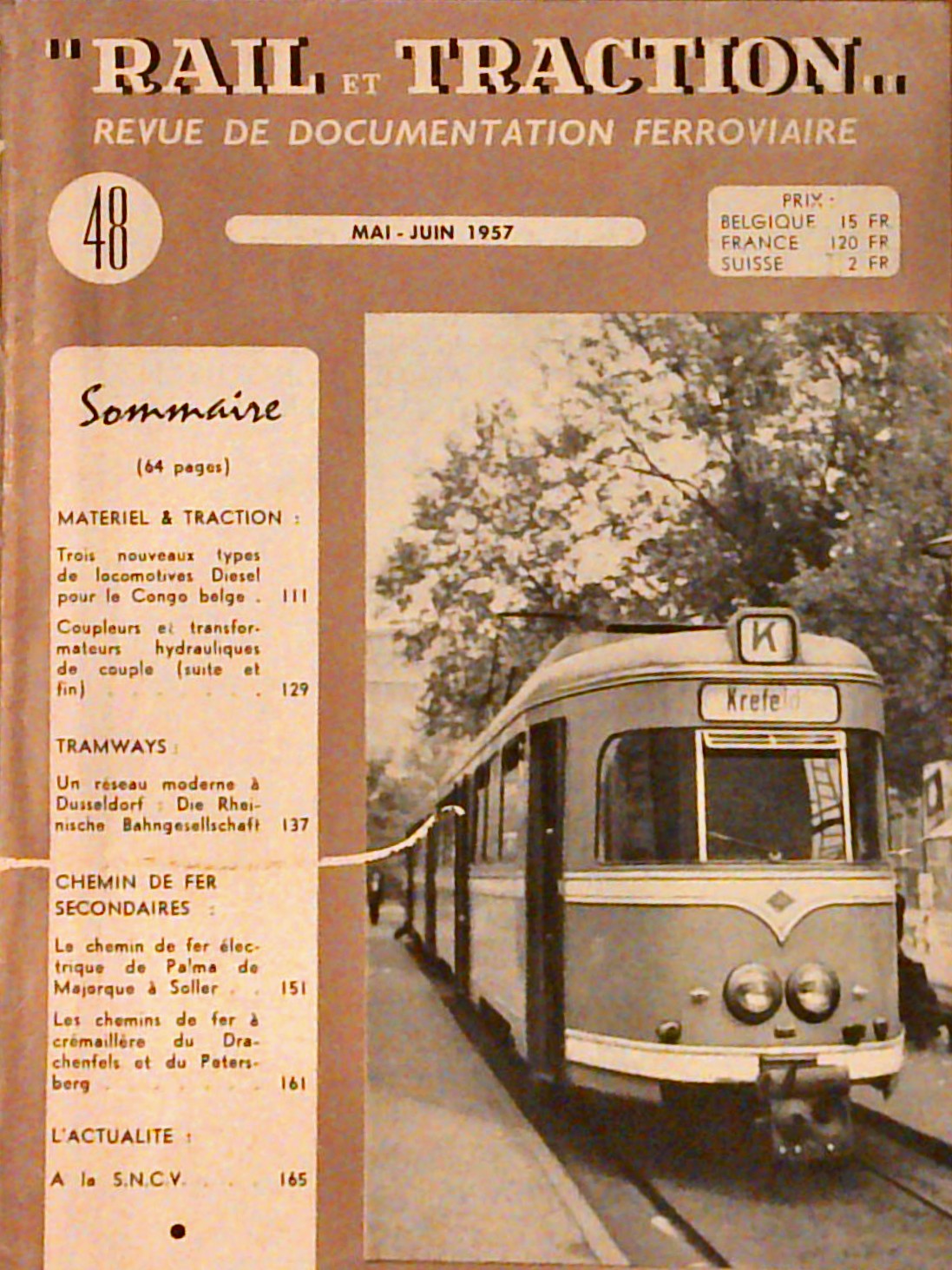 (Konvolut / 3 magasins) "Rail et Traction" Revue de documentation ferroviale. Numeros 35 / 45 / 48.