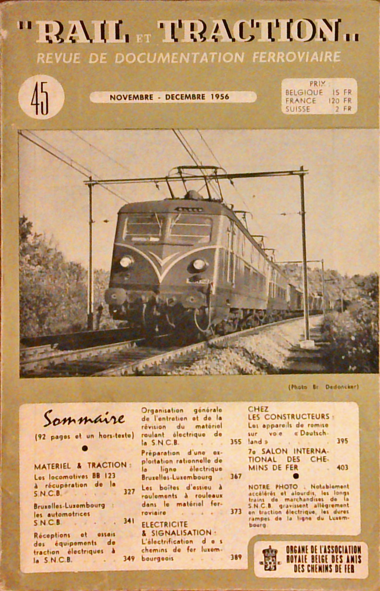(Konvolut / 3 magasins) "Rail et Traction" Revue de documentation ferroviale. Numeros 35 / 45 / 48.