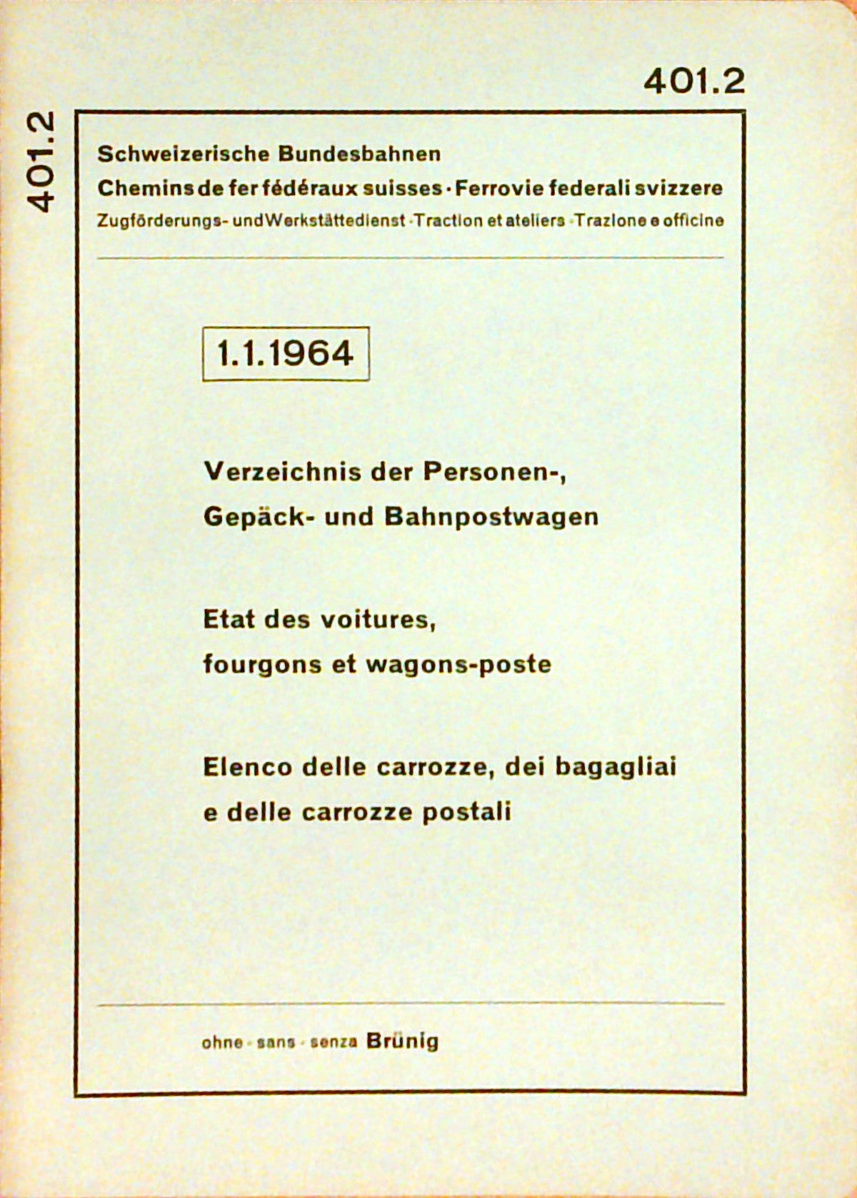 Verzeichnis der Personen-, Gepäck- und Bahnpostwagen