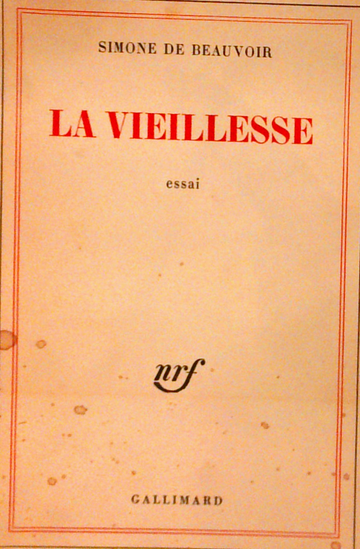 La Viellesse. Essai