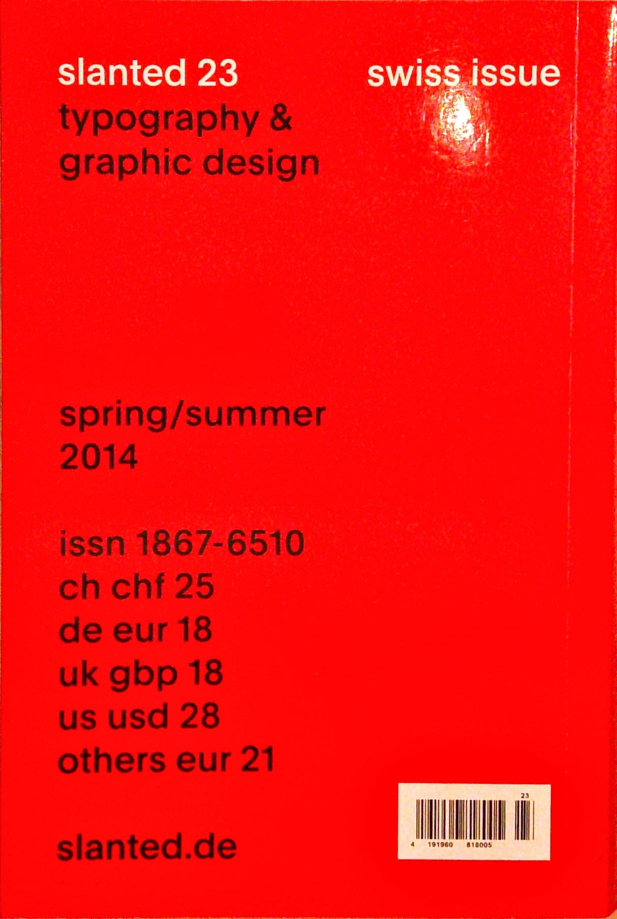 Slanted 23 - Swiss Issue: Typography and graphic design.