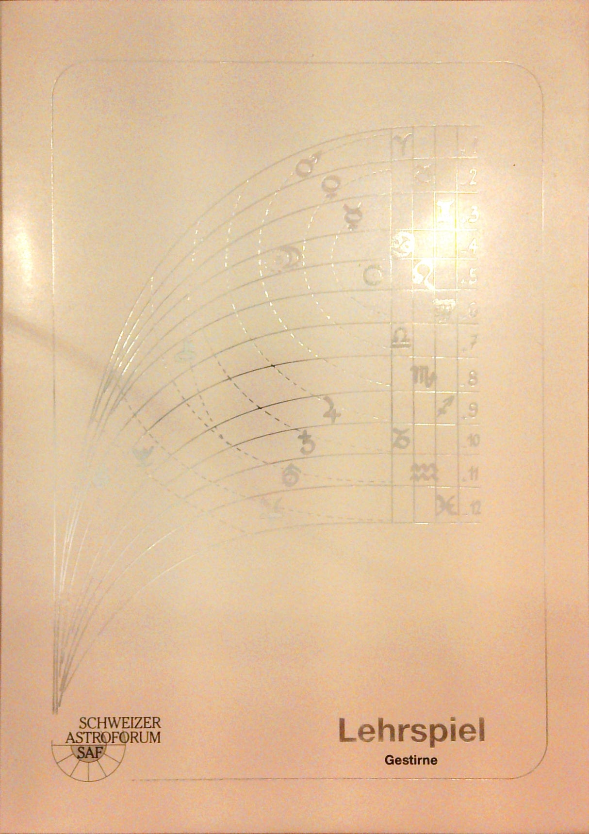 Lehrspiel: SAF Lernkarten. Set bestehend aus Gestirne - Tierkeiszeichen - Häuser.