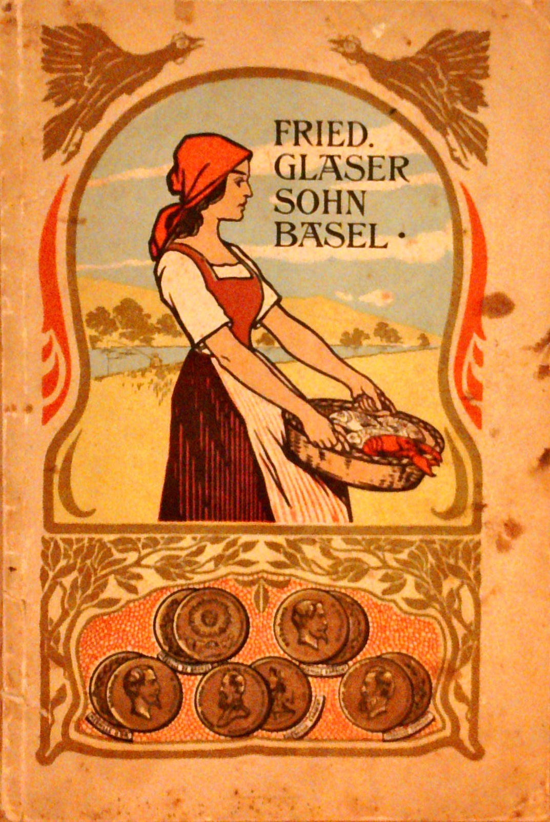 Fried. Glaser Sohn, Basel : Der verehrl. Kundschaft gewidmet ( Fischhandlung / Fisch / Fischrezepte )