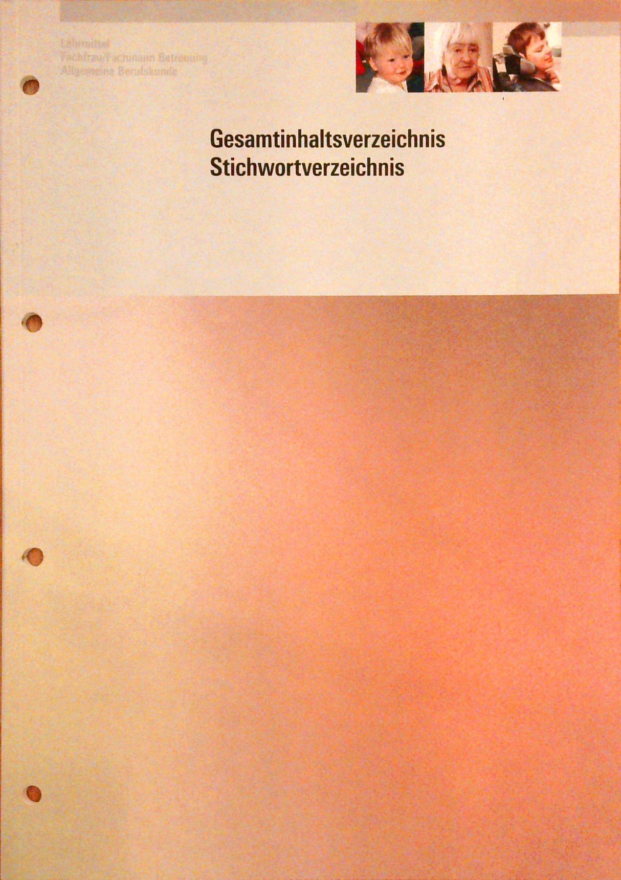 Gesamtverzeichnis / Stichwortiverzeichnis