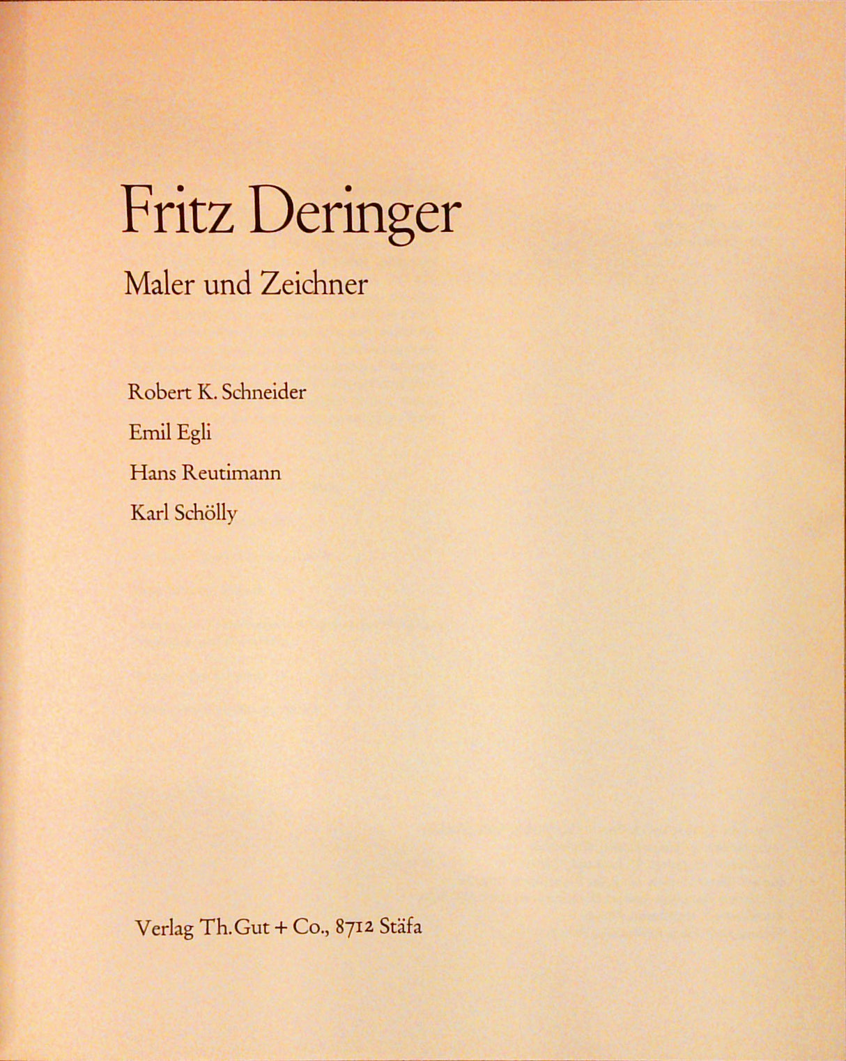Fritz Deringer: Maler und Zeichner