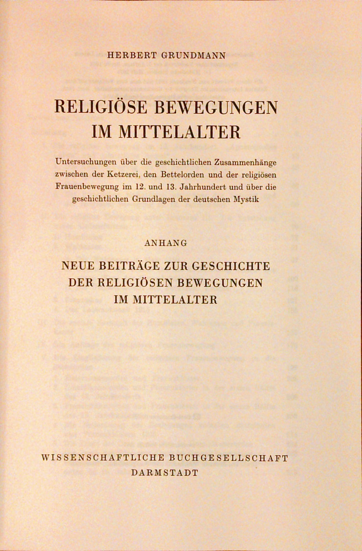 Religiöse Bewegungen im Mittelalter.