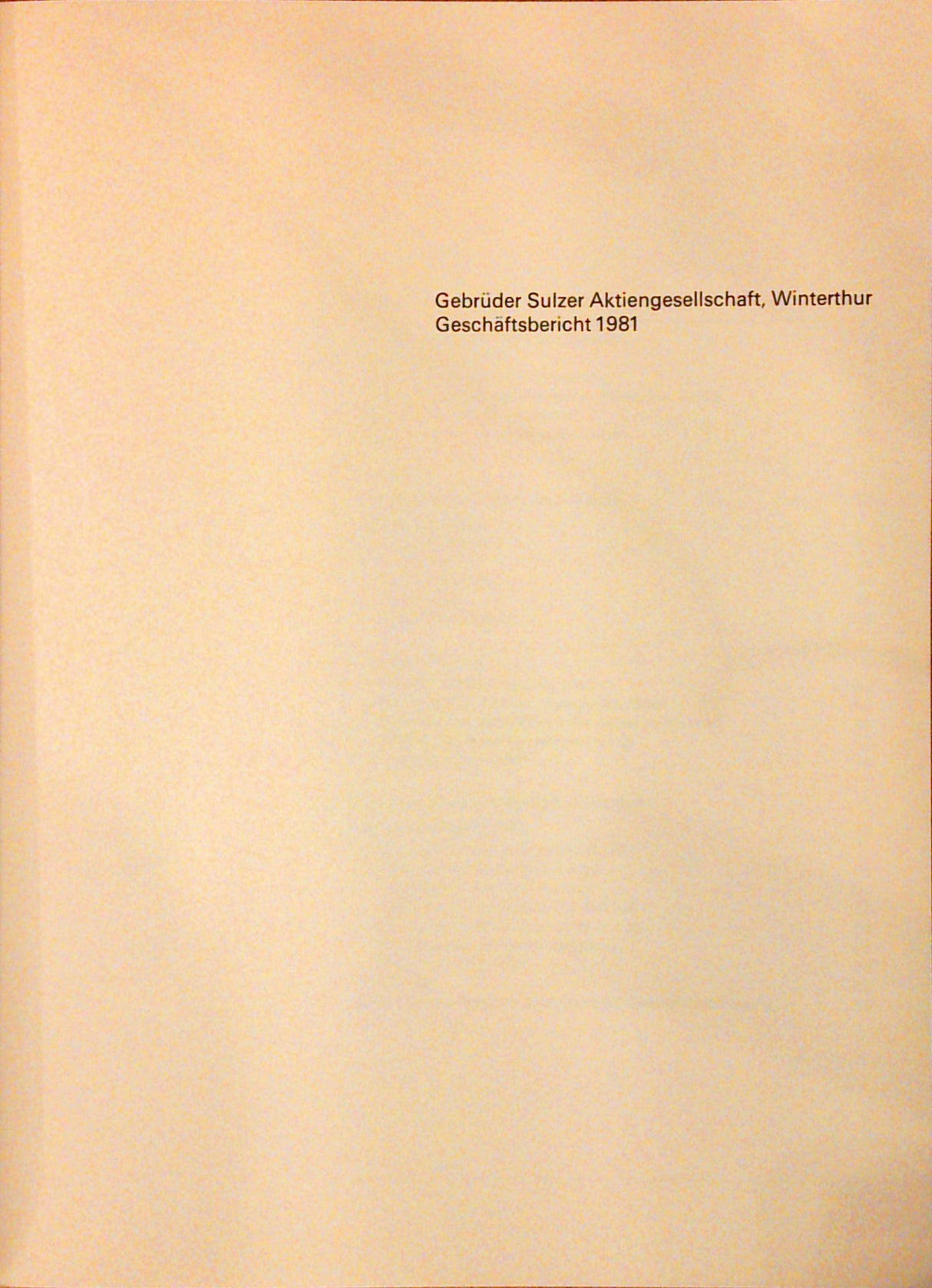 Gebrüder Sulzer Aktiengesellschaft, Winterthur