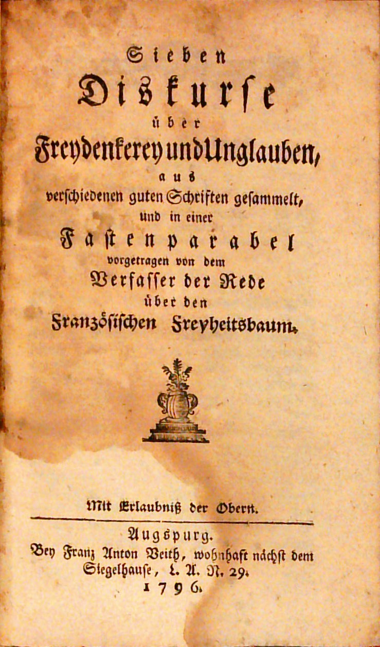 Sieben Diskurse über Freydenkerey und Unglauben (7 Diskurse über Freidenkerei)