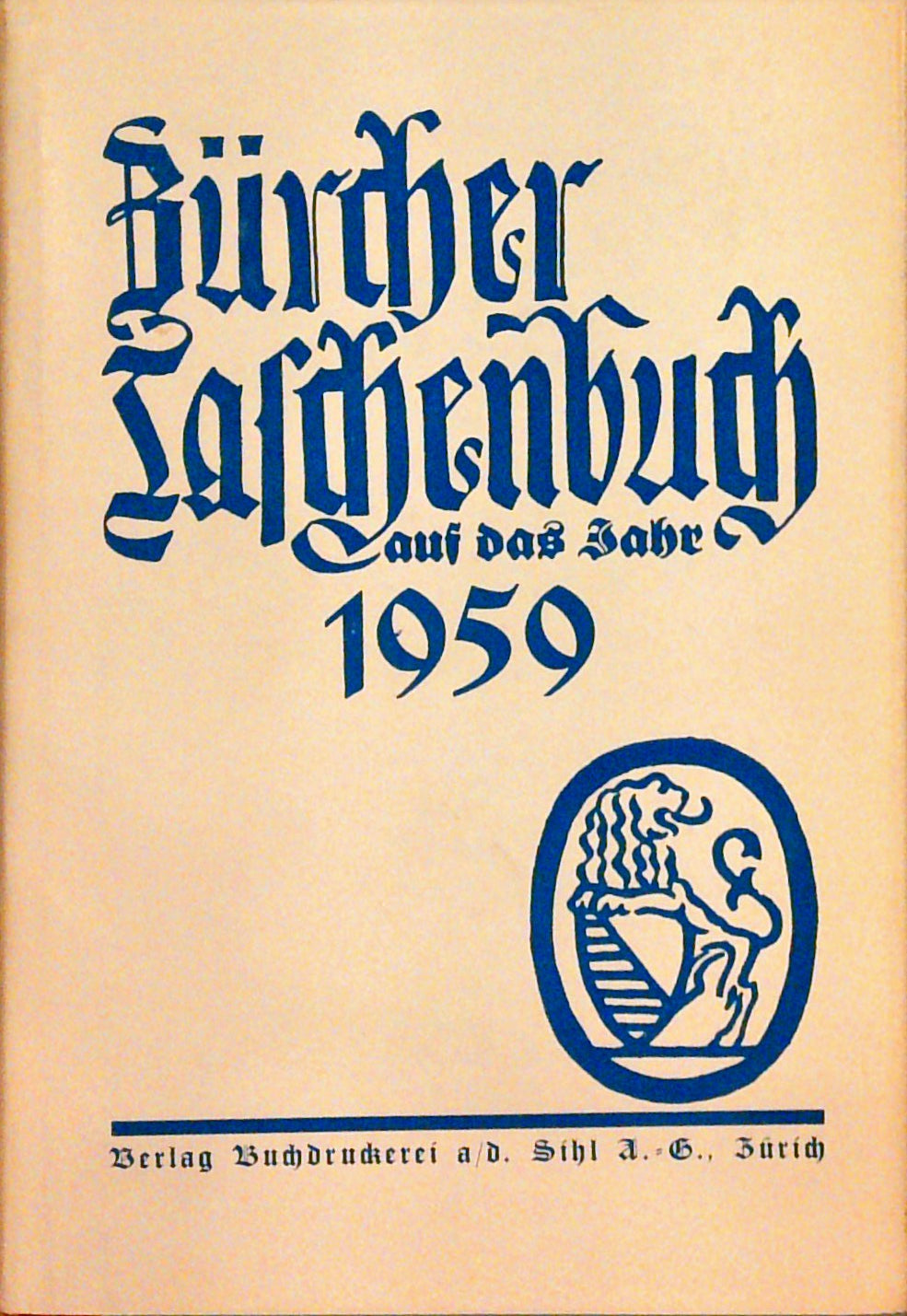 Zürcher Taschenbuch auf das Jahr 1959