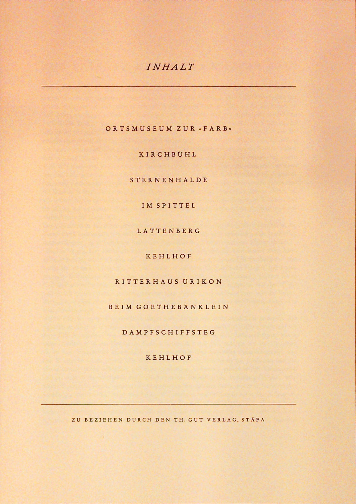 Stäfa. 10 Zeichnungen von Walter Kägi