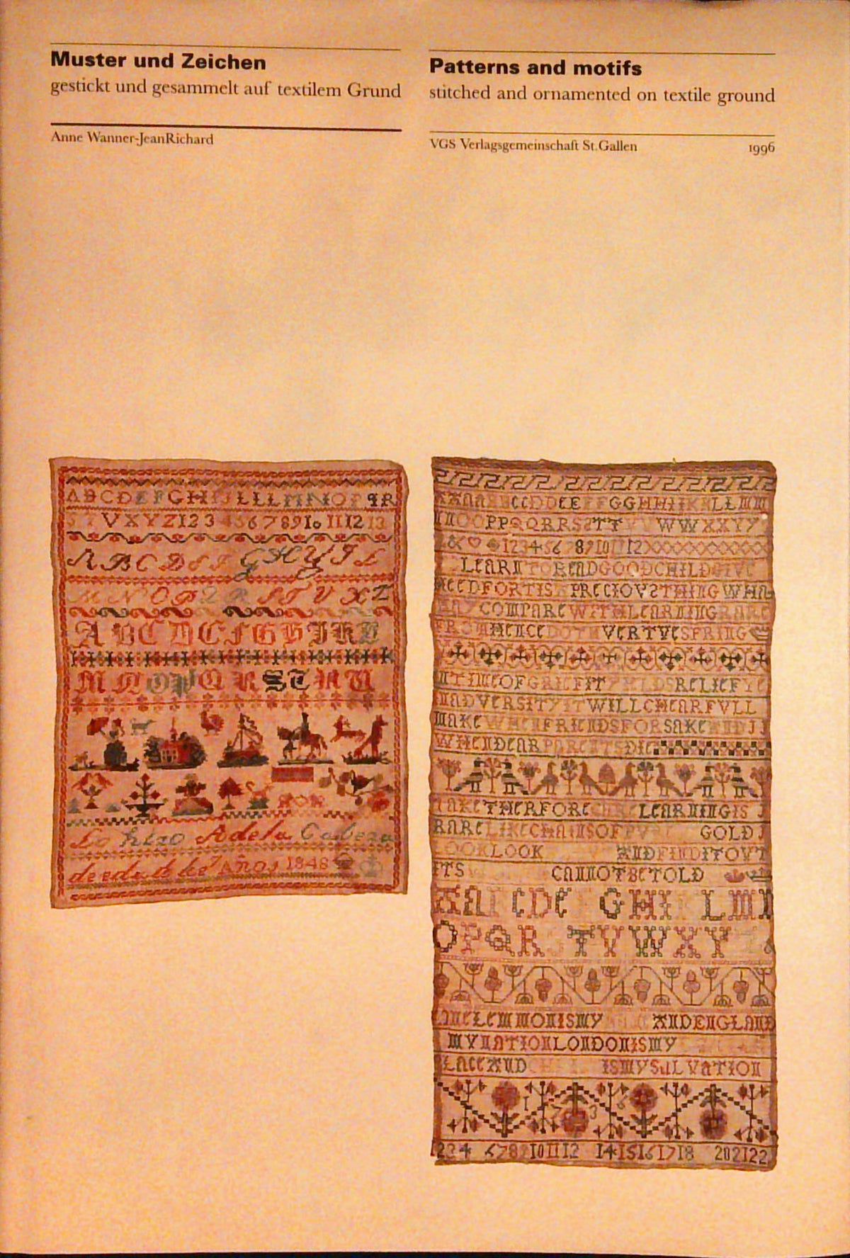 Muster und Zeichen. Patterns and motifs gestickt und gesammelt auf textilem Grund. Dt. /Engl.