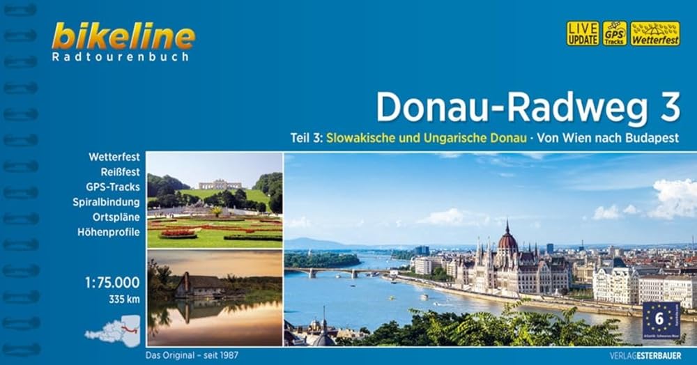 Donauradweg / Donau-Radweg Teil 3: Slowakische und Ungarische Donau. Von Wien nach Budapest. 1:75.000, 335 km cover image