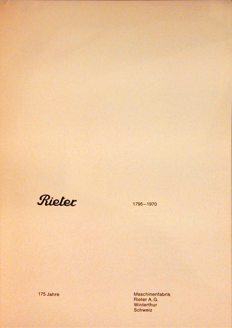 Rieter 1795-1970. Sonderausgabe