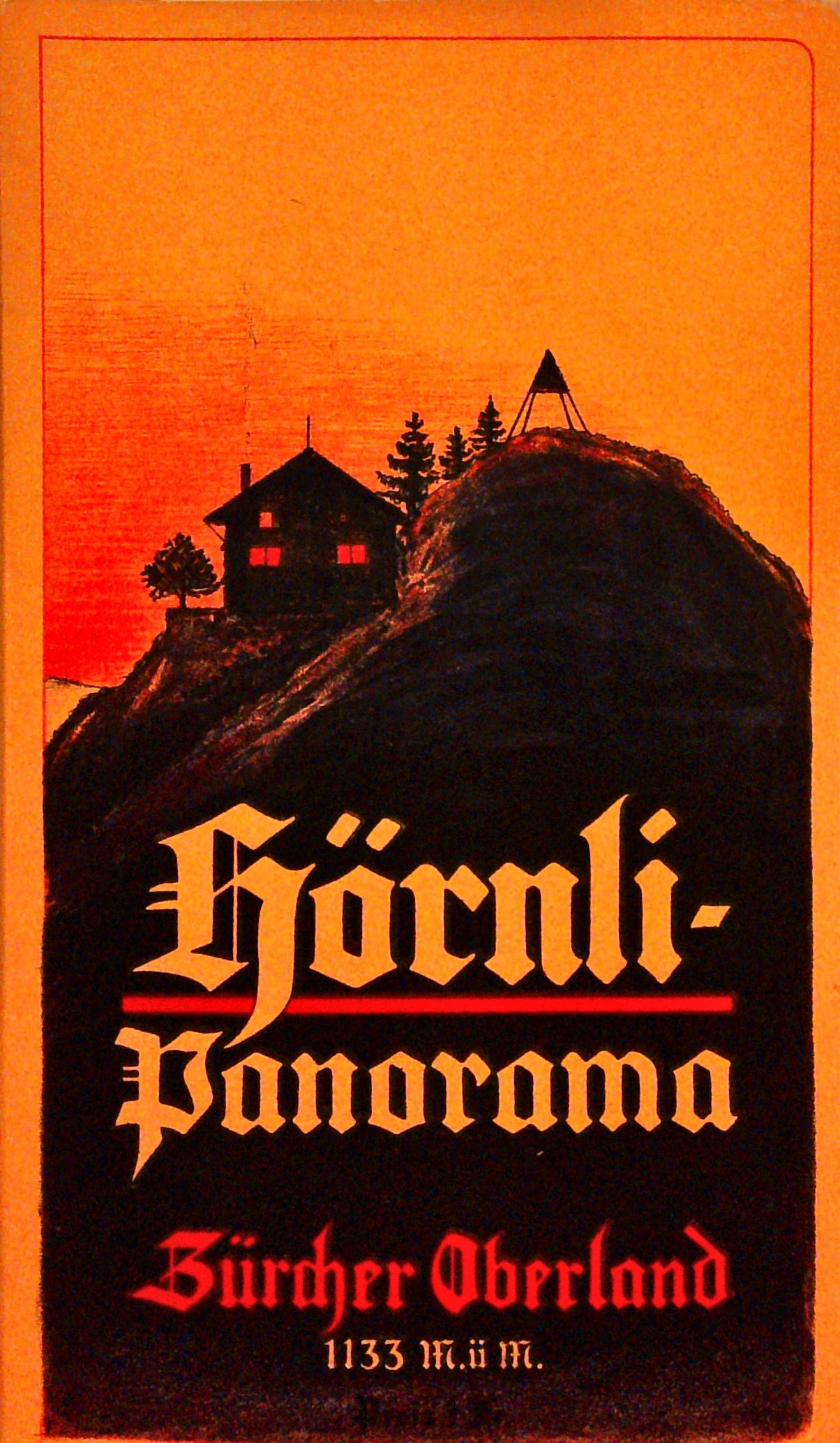 Hörnli-Panorama. Zürcher Oberland. Rundsicht vom Gipfel des Hörnli, 1133 m ü. M. Aufgenommen im Herbst 1895.