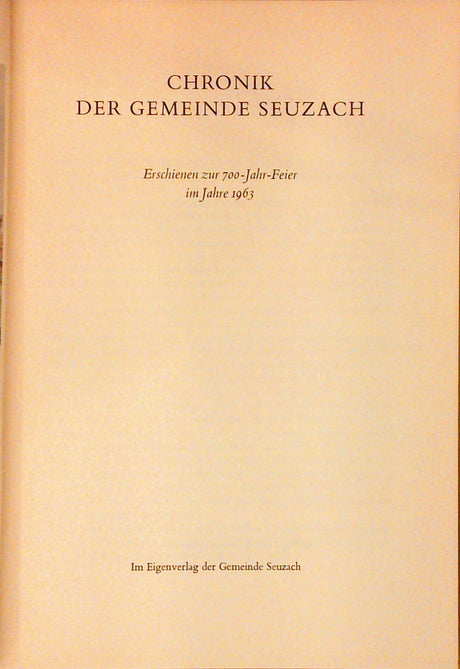 Chronik der Gemeinde Seuzach